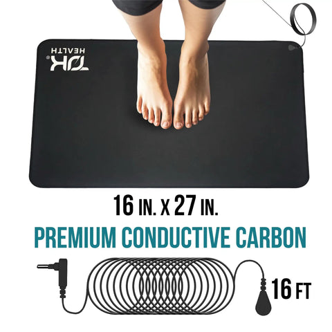 Grounding Mat For Feet And Desk Earthing Pad Kit For Sleep Better Rest Pain Relief Earth Ground Therapy wellness mat 16x27 inches