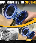 Heavy Duty Magnetic Dust Collection Fittings For 4 Inch Woodwork Shop Vacuums One To Multi System With High Strength Mag Connector Receiver and Rubber Flex Cuff Coupler Solid Grip, showing quick attachment feature.