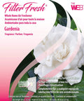 Image of Gardenia Scent Whole Home Air Freshener packaging with a white gardenia and product details in multiple languages.
