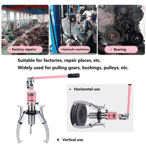 Kick Ass Heavy Duty Hydraulic Bearing Puller Kit 2 Jaw And 3 Jaw Separator 5T 50T Vertical Horizontal Steel in factory repairs