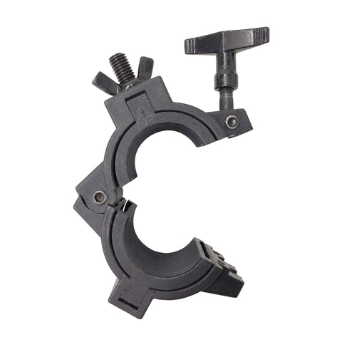 ADJ O-clamp 1.5-inch plastic wrap-around clamp, front view, black