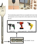Heavy Duty Spade Drill Bit Set For Woodworking With High Carbon Steel Paddle Bits And Quick Change Hex Shank For Fast Cutting 25mm