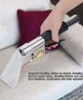 Hand using Beast Heavy Duty Upholstery Extractor For Carpet And Sofa With Wand Wet Dry Vacuum Cleaner For Furniture Removing Stains