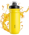 Yellow 18 oz spill-proof water bottle for camping and outdoors, easy squeeze hydration bottle with leak-proof lid
