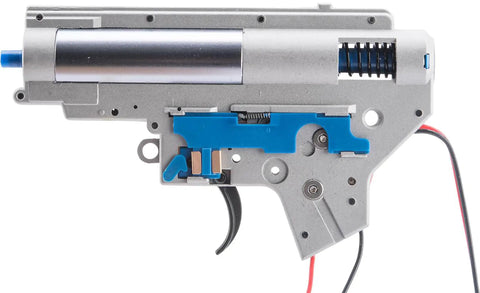 Side view of Complete 8mm Version 2 Gearbox For M4 Series AEG Airsoft With Rear Wired No Motor Reinforced Gearbox Shell Metal Bushings