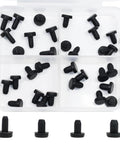 Box of Four Sizes T Shaped Silicone Plugs 3.0 MM, 3.3 MM, 3.5 MM And 3.8 MM 0.125 Inch Soft Flexible Rubber Stopper End Caps 32 Pcs