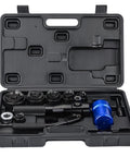 Hydraulic Knockout Hole Punch Driver Kit For Half Inch To Two Inch Conduit And Metal Sheet Punching in black case