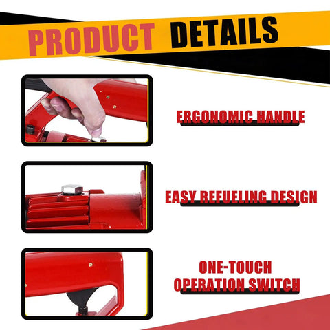 Product details of Electric Hydraulic Rebar Cutter 1700W With 1250W/1700W Copper Coil Motor showing handle, refueling design, switch