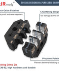 Open Barrel Deutsch DT Crimp Tool For 14-18 AWG 16 Size Stamped Contacts, showing black oxide finished replaceable crimp die.
