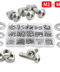Stainless Steel Allen Screws Bolt Nut Washer Set Kit With Storage Box M2 To M6 Pro Grade Hex Machine Screws Nuts And Washers Organized Fastener Pack For DIY Projects And Home Repairs, M2-M6 set