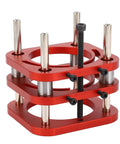 Dead Solid Manual Router Table Base With 51mm Lift Stroke For Woodworking precise height adjustment, red aluminum base design.