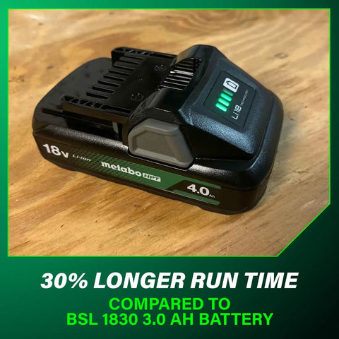 Lightweight 18V 4.0Ah Lithium Battery With Fuel Indicator And 1.3 Lbs Weight For All 18V Tools 30 Percent Longer Run Time