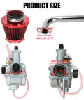 Predator 212 Stage 1 Carburetor Kit Replacement with measurements for 212cc 224cc 196cc engines, filter, pipe, and carburetor components.