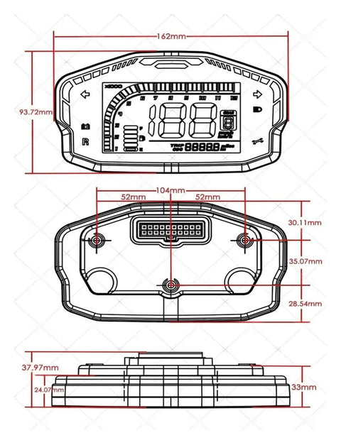 Detailed diagram of EM100 controller for QS120 Mid Drive Motor 2000W Belt Conversion Kit for Electric Bikes.