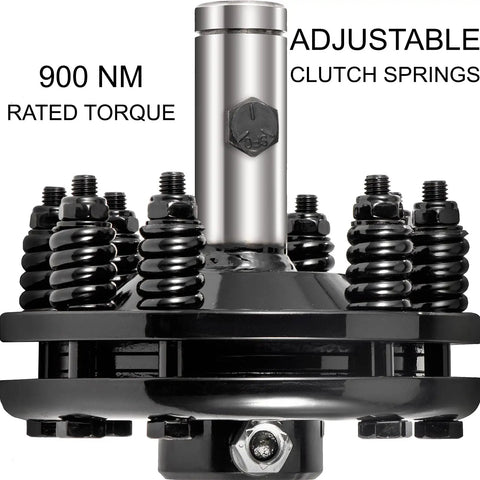 Rugged 1 3/8 Inch PTO Slip Clutch For Farm Tractors, Adjustable Carburized Steel with 900 Nm rated torque clutch springs.