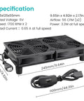 Dual 120mm USB Cooling Fan For Computer Rig Keeping Things Hella Quiet With Adjustable Speed Control And Flat Or Upright Stand Design 5V PC Component Chiller with specifications.