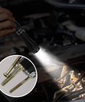 Telescoping Magnetic Pickup Tool With LED Light 360 Degree Flexible Magnetic Reach in use under car hood