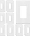 No-Fuss Screwless Decorator Wall Plate 1-Gang White Outlet Cover For Kids, Tough Polycarbonate Thermoplastic, 40 Pack