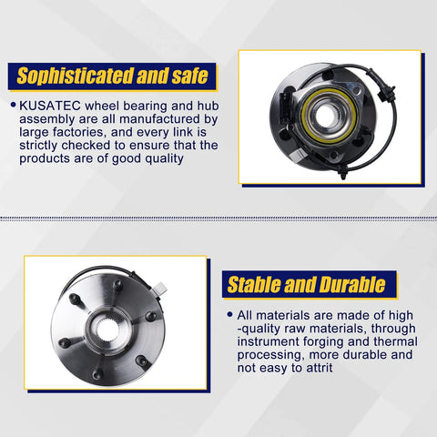 Front Wheel Bearing And Hub Assembly Set For Chevy Avalanche 1500 Tahoe Express 1500 And 2500 Cadillac Escalade ESV EXT AWD GMC Savana 1500 2500 AWD 6 Lug With ABS