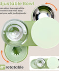 Adjustable bowl on Automatic Pet Feeder And Gravity Water Dispenser Set for cats and dogs, featuring a 360° rotatable design.