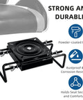 Close-up of a powder-coated galvanized steel Clamp On Boat Seat Pedestal Mount With 360 Degree Swivel for boating benches.
