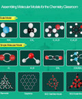 Image of Organic Chemistry Molecular Model Kit 206pc For Middle And High School Students showing assembled molecule models.