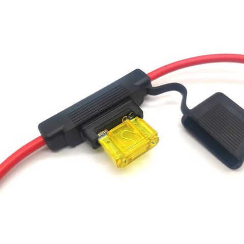 Waterproof Maxi Inline Fuse Holder With 8 AWG Wire 15.8 Inch Length Fits Maxi Fuses Up To 100A 12V DC IP67 Weatherproof Cover