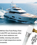 Luxury yacht on ocean with 12 Inch Marine Fuel Tank Pickup Tube With 0.31 Inch Check Valve And Strainer in foreground
