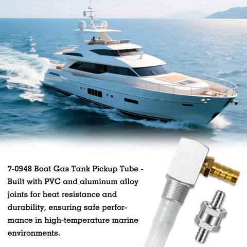 Luxury yacht on ocean with 12 Inch Marine Fuel Tank Pickup Tube With 0.31 Inch Check Valve And Strainer in foreground