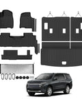 All Weather TPE Floor Mats For 2021 To 2026 Chevy Tahoe And GMC Yukon 8-Seat Models With Bench Seats, Trunk Mat, Accessories