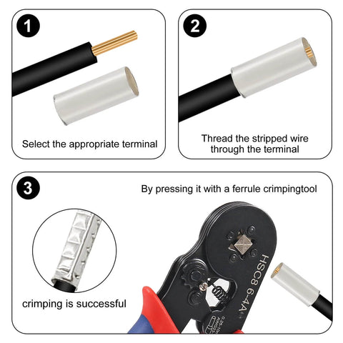 Insulated Copper Wire Ferrule Kit With Silver Plated Crimp Terminals And Sleeves, 166 Pieces In Eight AWG Sizes in use