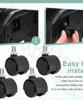 4 Pack Castor Wheels For Little Green HydroSteam Carpet Cleaners Replacement Part 1638909 Fits 3605 3605P 3605F 3532 3618 smooth glide