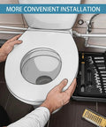 Hands installing Toilet Seat Hinge Bolts Kit With Quick Release Top Hinge Fixings on toilet with tools nearby