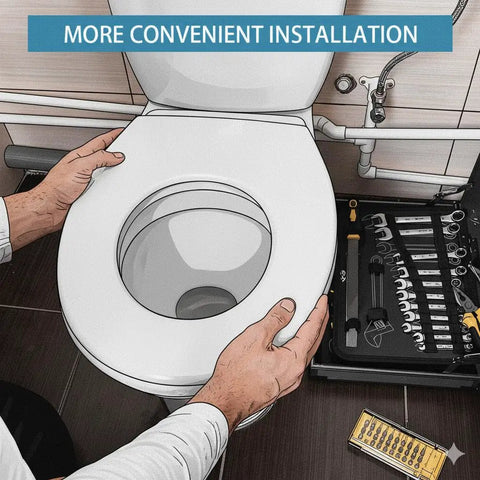 Hands installing Toilet Seat Hinge Bolts Kit With Quick Release Top Hinge Fixings on toilet with tools nearby