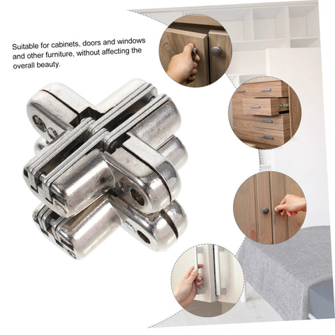 Close-up of Operitacx zinc alloy hidden cabinet hinge; thick design for high-load furniture repair, 2 pcs