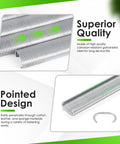 Top Shelf Galvanized Hog Rings 15 Gauge Three Quarter Inch Crown 1000 Piece Pack showing durable galvanized steel design for fastening.