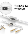 Thread tap wrench from Die And Tap Set For External And Internal Threads In SAE And Metric Sizes Includes Thread Wrench And Thread Pitch Gauge 86 Piece Gauge Kit