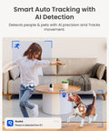 Indoor Home Security Cam 4MP 2K With WiFi 6 Plug In Cam for 360 Degree Pet and Baby Monitoring with AI detection