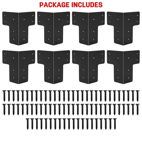 8Pcs Workbench Corner Brackets Kit With Screws For DIY Work Tables And Benches, Heavy Duty Garage Brackets For Woodworking, Workshop Shelves, Planer Stands, Build Your Own Sturdy Shop Station