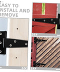 8 Pack 5 Inch Black Painted Galvanized T Shape Weld On Exterior Door Hinges installed on various surfaces
