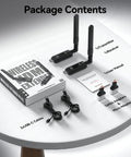 Wireless HDMI Transmitter And Receiver Kit With 5GHz Long Range Up To 1148ft 350m Plug And Play 1080P Full HD TX And RX setup components
