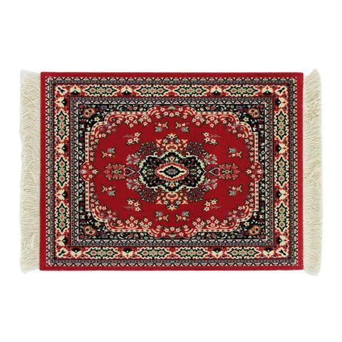 Oriental Carpet Style Dope Mouse Pad For Wireless Mice 28 By 18 Cm Desk Mat In Red Retro Rug Pattern Computer Mousepad