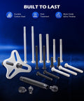 Pro Grade Harmonic Balancer Puller Kit And 49-Piece Gear Puller Set with durable steel construction and various bolts displayed