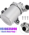 Electric Water Pump For BMW M135i M2 M235i 335i Cooling System Replaces A0005001986, silver unit with connectors and screws.