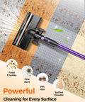Cordless Vacuum Cleaner For Home With 580W Power And 48KPa Suction, cleaning food crumbs, dust, pet hair on multiple floor types