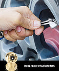 Close-up of tire chuck use from 20 Piece Must Have Air Tool Kit For Air Compressors With One Quarter Inch NPT Quick Connects