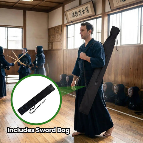 Set Of 2 Cosplay Swords 47 Inch Handmade Bamboo Practice Props For Costume Anime Inspired True To Source Replicas with sword bag