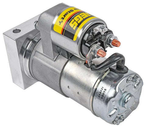 Plug And Play No Sweat Electric Starter For Chevy Small Block Big Block V6 Motors With 168 Tooth Flywheel Direct Fit 6:1 ratio gear reduction starter.