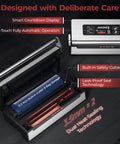 Heavy Duty Commercial Vacuum Sealer Machine With 14 Smart Sealing Modes Including Liquid Settings And Double Heat Seal Built Tough For Next Level Food Preservation with smart countdown display and built-in cutter.