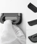 2 Pack Flush Pull Handles Black Concealed Installation Invisible Flip Drawer Pulls for Cabinets and Furniture Durable Zinc Alloy